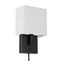 Modern Wall Sconce Light with USB Port Dark Bronze Finish for Bedroom Living Room Office