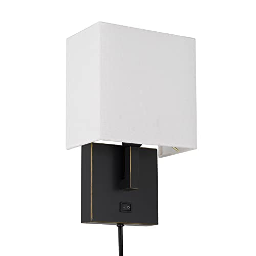 Modern Wall Sconce Light with USB Port Dark Bronze Finish for Bedroom Living Room Office