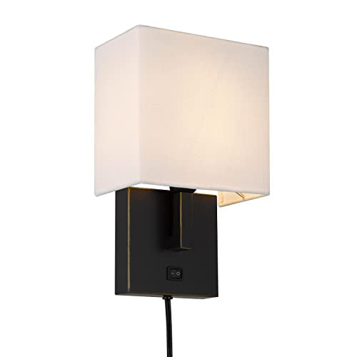 Modern Wall Sconce Light with USB Port Dark Bronze Finish for Bedroom Living Room Office
