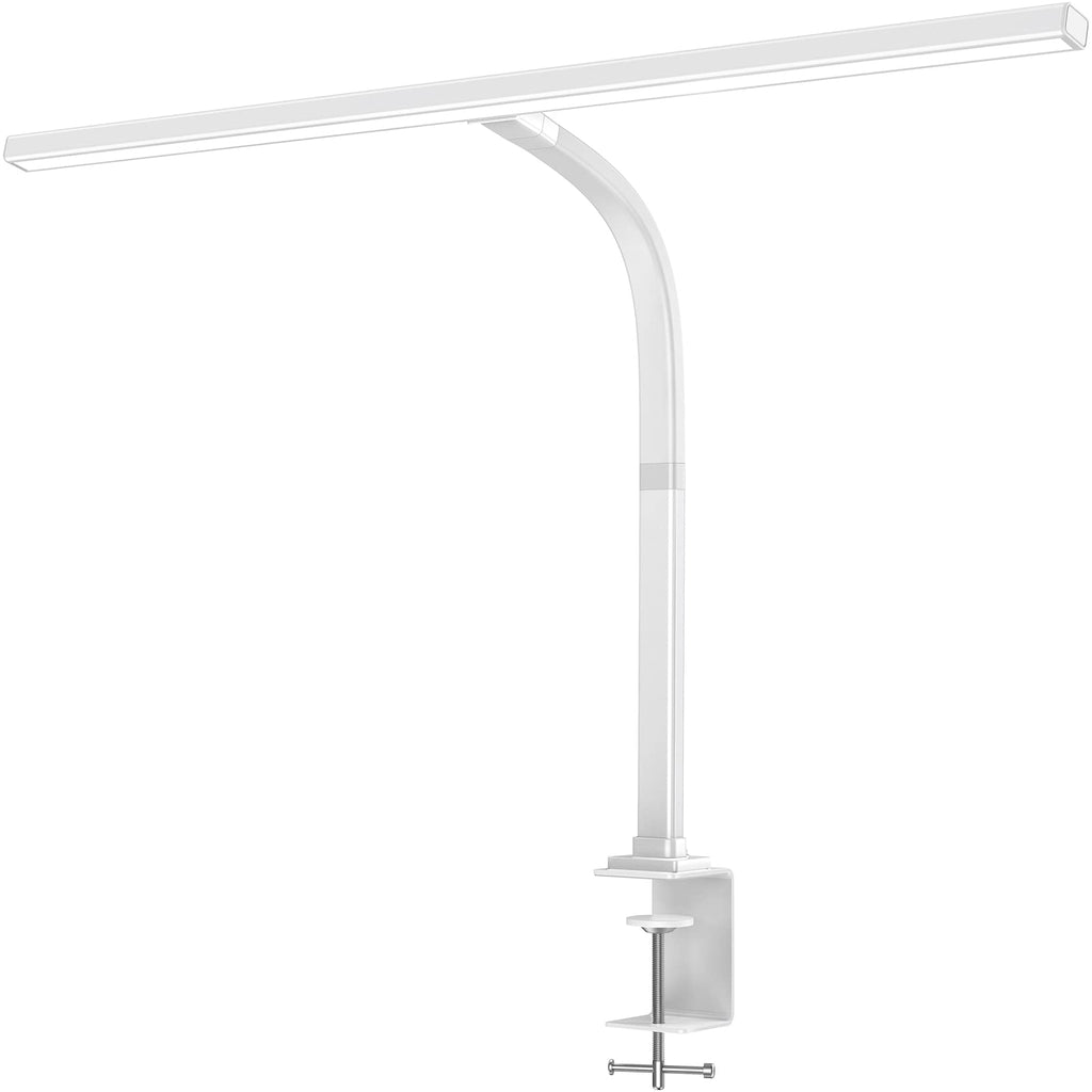 24W LED Clamp Desk Lamp with Adjustable Arm 6 Color Modes and Dimming for Home Office Study