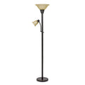 Torchiere Floor Lamp with Adjustable Reading Light Dark Bronze Standing Lamp for Living Room Bedroom