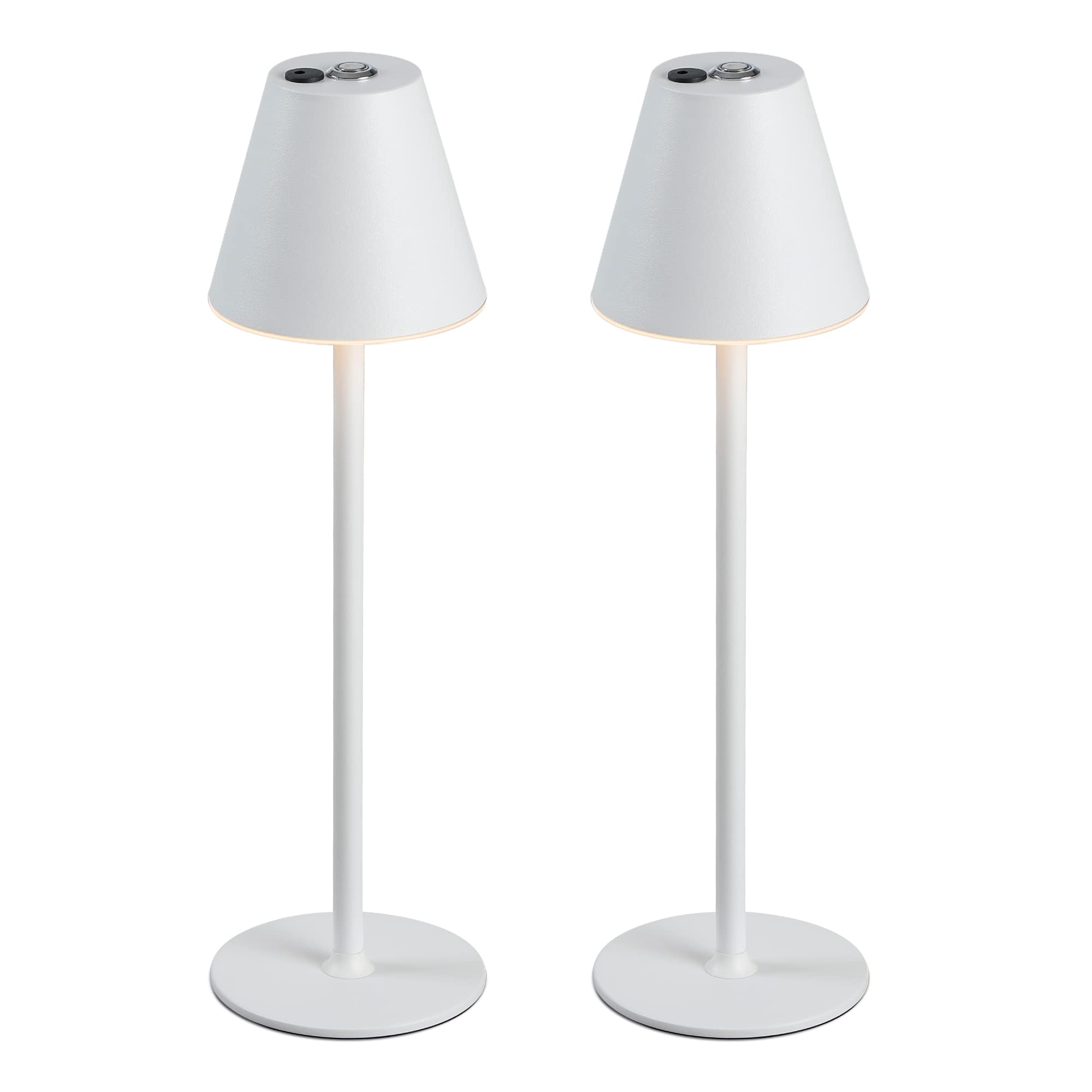 Rechargeable Cordless LED Table Lamp 2 Pack with 3 Brightness Levels for Bedroom Restaurant Home