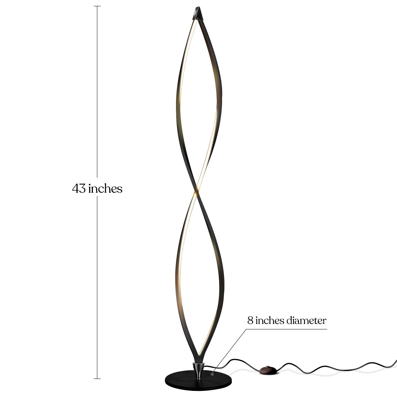 Modern LED Dimmable Floor Lamp with Foot Switch for Living Room Bedroom Office Lighting