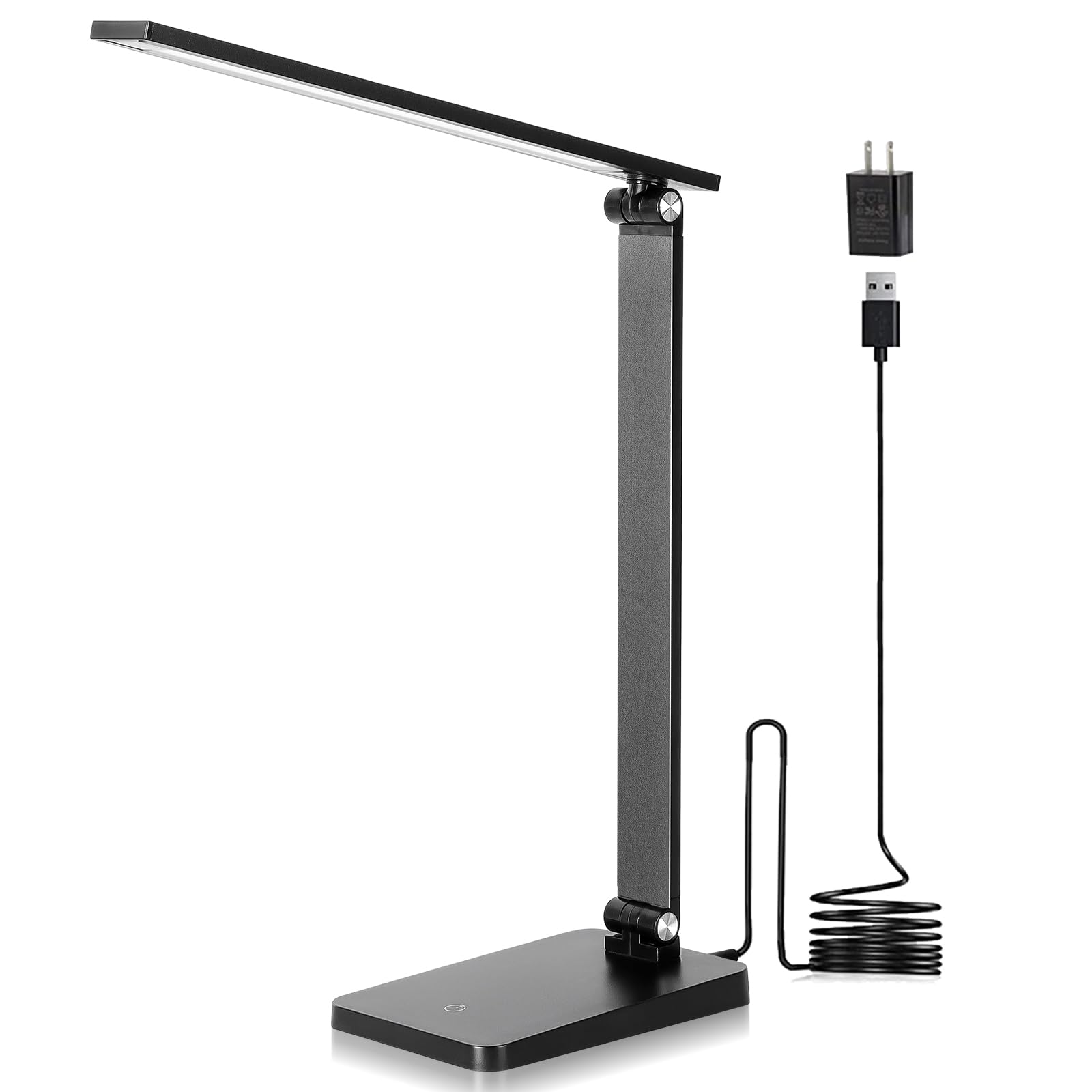 LED Desk Lamp with USB Charging Port Adjustable Arm Dimmable Reading Light for Home Office Study
